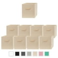 thumbnail image 1 of Pomatree 11 Inch Cube Storage Bin - 9 Pack – Fabric Cube Organizer Bins (Beige), 1 of 6