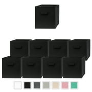 Pomatree 11 Inch Cube Storage Bin - 9 Pack – Fabric Cube Organizer Bins (Black)
