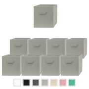 Pomatree 11 Inch Cube Storage Bin - 9 Pack – Fabric Cube Organizer Bins (Grey)