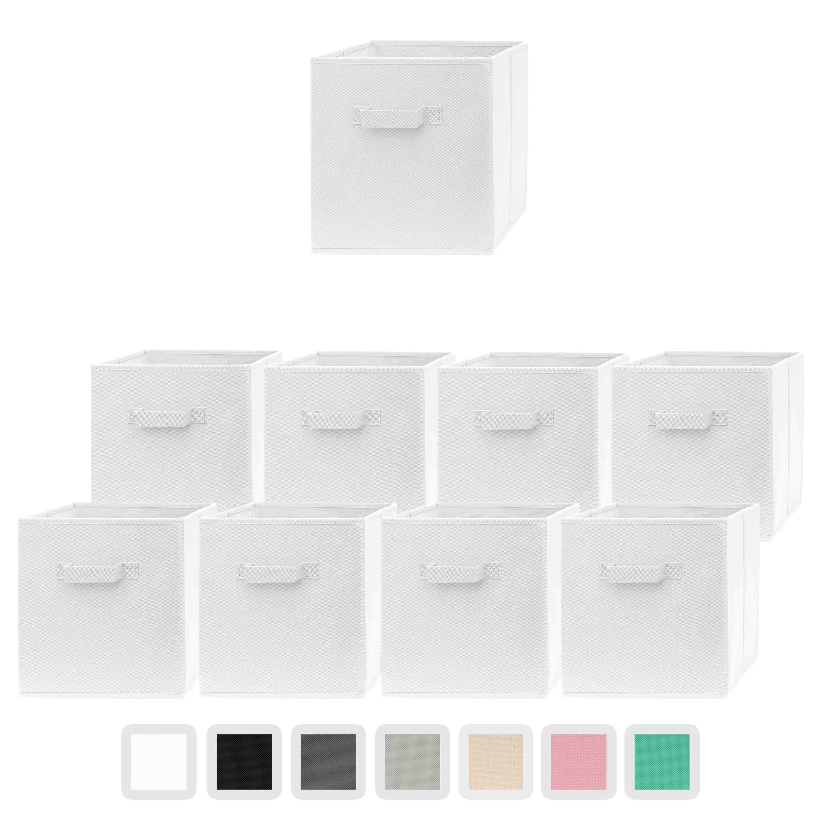Pomatree 11Inch White Storage Cubes 9 Pack Fabric Organizer with