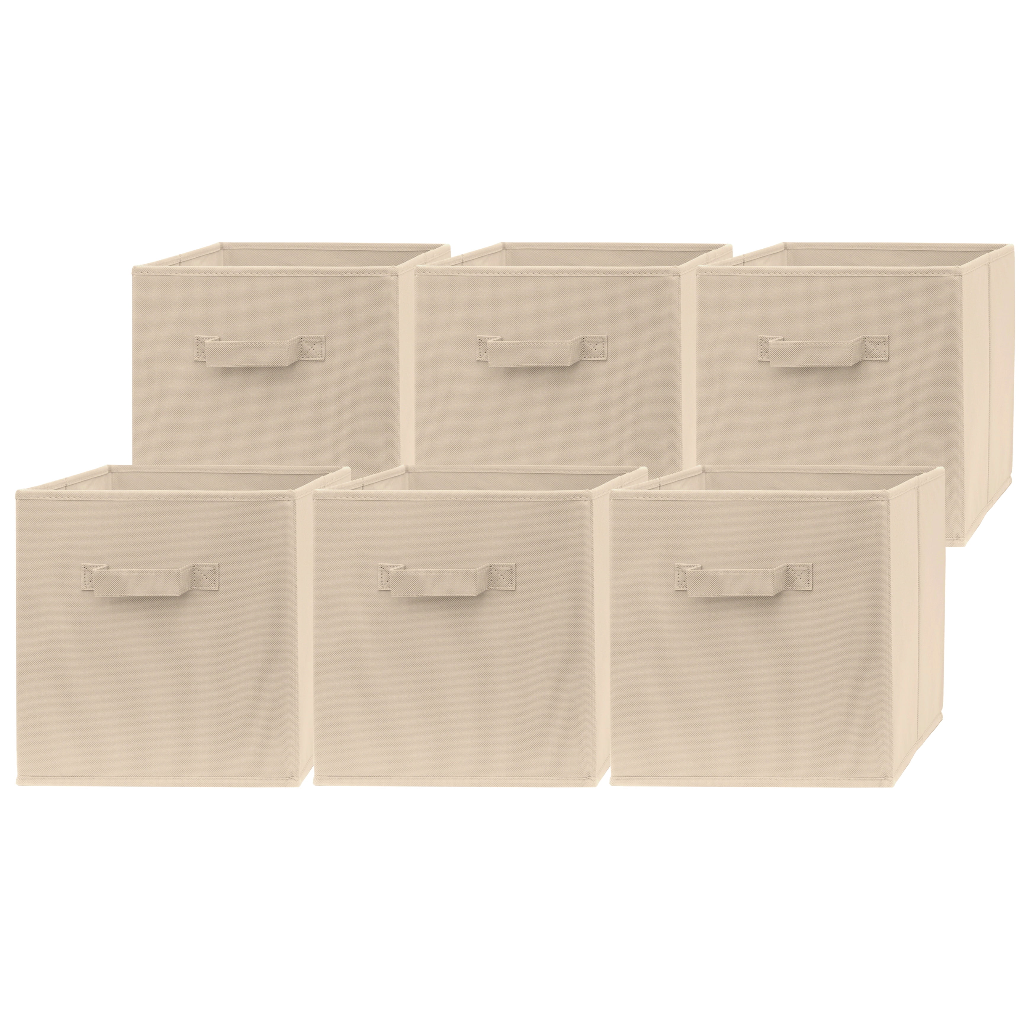 Pomatree 12x12 Storage Cube Bins - 6 Pack - Fabric Cube Storage Bin (Grey)  