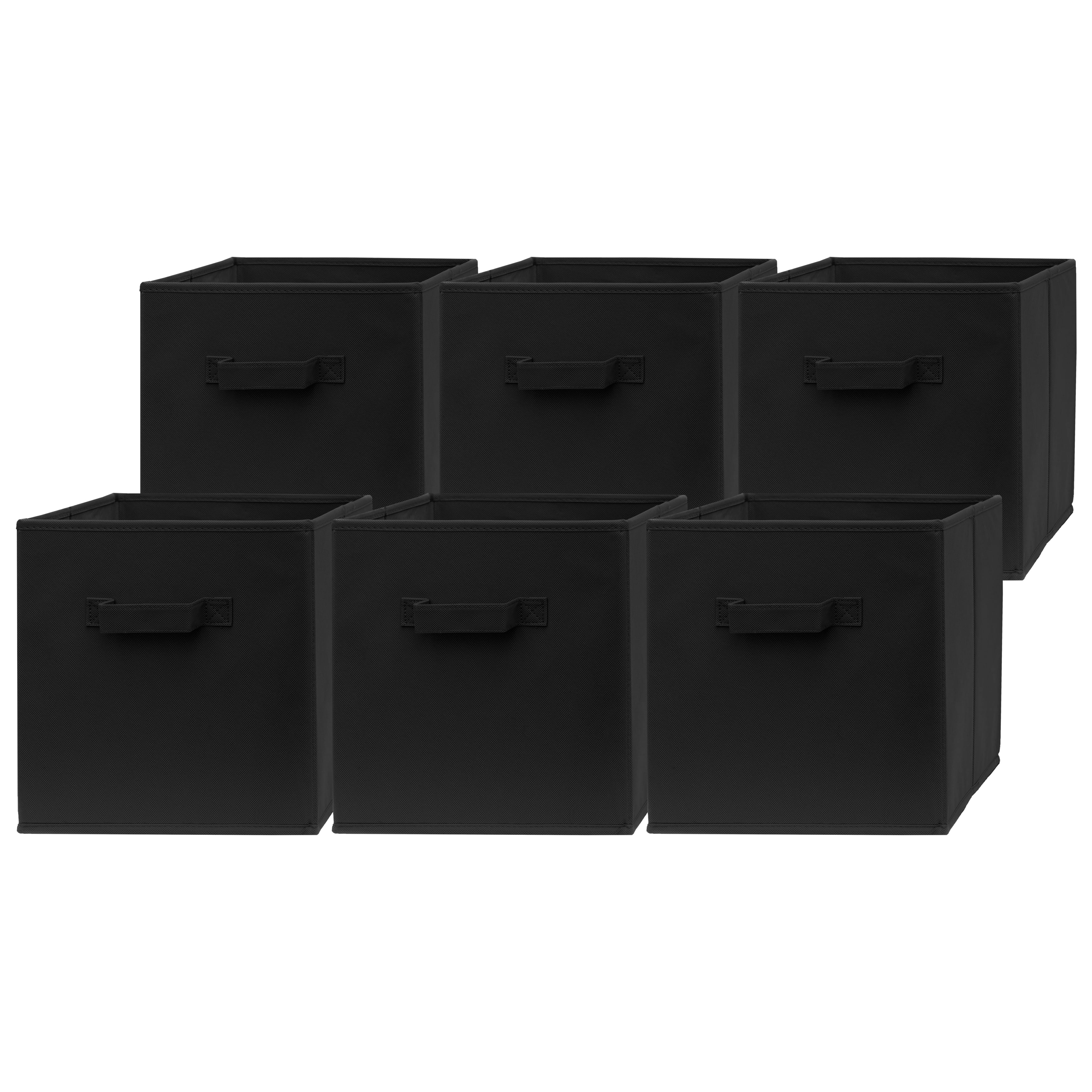 Pomatree 12x12 Storage Cube Bins - 6 Pack - Fabric Cube Storage Bin (Grey)  