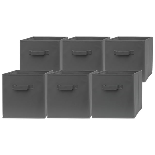 Pomatree Strong Square 12x12 Storage Cube Bins 6 Pack Fabric Cube