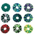thumbnail image 1 of Pomchies Original Hair Tie, Brightly Colored Ponytail Holder Pom-Pom, Bottle Green/Navy 361, 1 Pc, 1 of 2