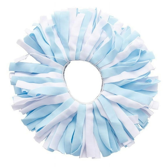 Pomchies Original Hair Tie, Brightly Colored Ponytail Holder Pom-Pom, Light Blue/White, 1 Pc