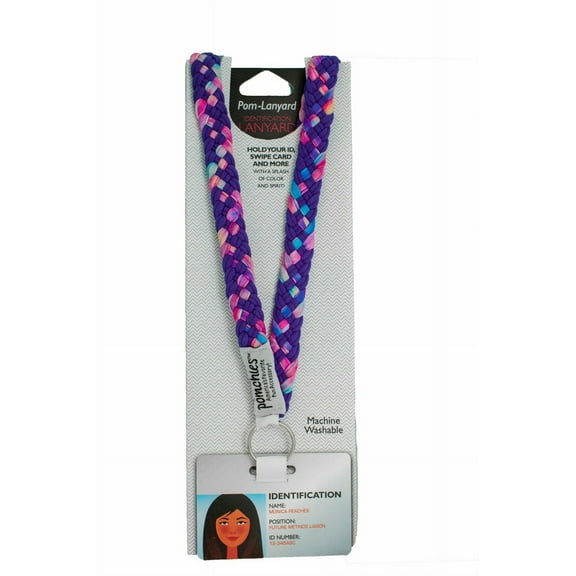 Pomchies Pom-Lanyard Identification Holder Purple Tie Dye P49750
