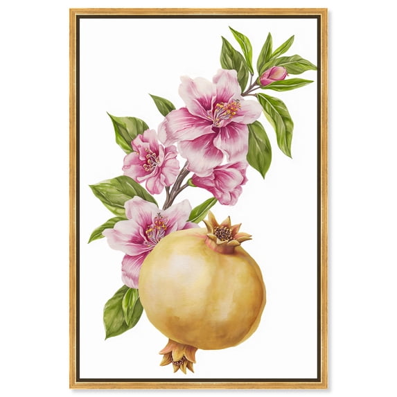 Pomegranate Bloom I Canvas Print Summer Art Prints by Art Remedy, Gold Frame, 16 x 24