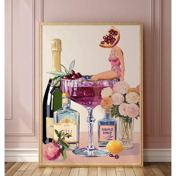Pomegranate Cocktail Wedding Menu Edition Poster
