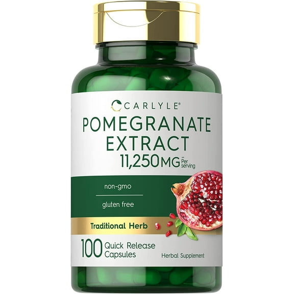 Pomegranate Extract | 11250mg | 100 Capsules | Traditional Herb | by Carlyle