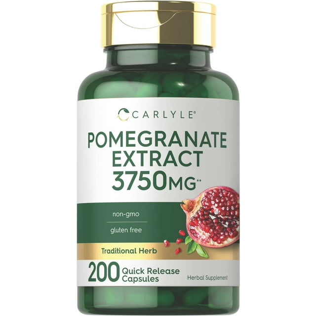 Pomegranate Extract 3750mg 200 Capsules Traditional Herb by Carlyle