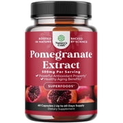 Natures Craft 500mg Pomegranate Extract Antioxidant Supplement for Heart and Joints, 60 Capsules