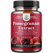 Natures Craft 500mg Pomegranate Extract Antioxidant Supplement for Heart and Joints, 60 Capsules