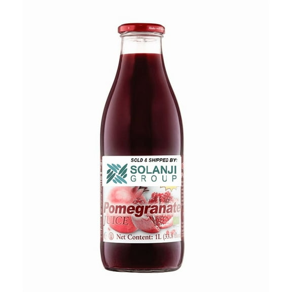 Pomegranate Juice Net 33.8 fl.oz (1 Ltr.) - One (1) Glass Bottle - High in Antioxidants