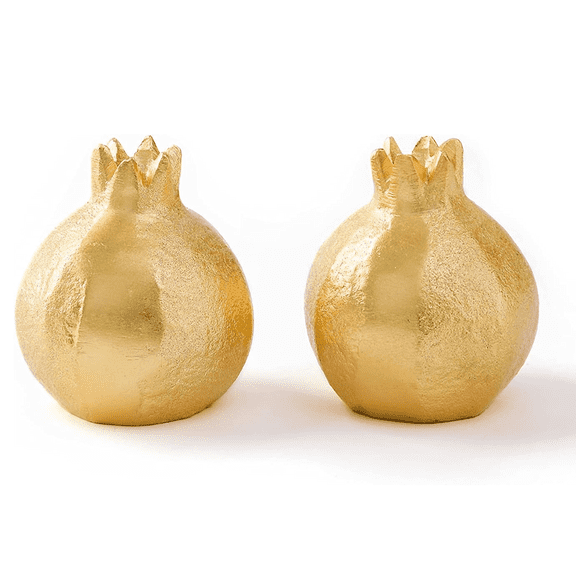 Pomegranate Salt & Pepper Shakers Hand Crafted Salt Celler Gold Tableware Shaker Set for Table Decor