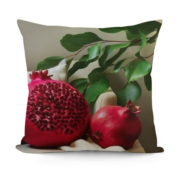 Pomegranate Shaped Throw Pillow, Fun Home Decor of Fruit Themed Shaped Cushions, Decorative Shaped Pillow for Couch Bed and Chair, Red,