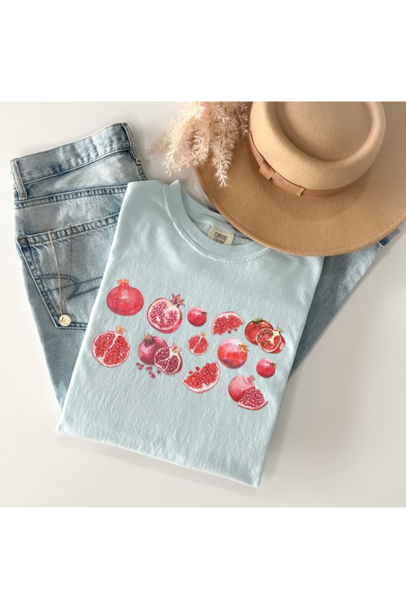 Pomegranate Shirt, Pomegranates, Pomegranate Graphic Tee, Graphic Fruit Shirt, Aesthetic F