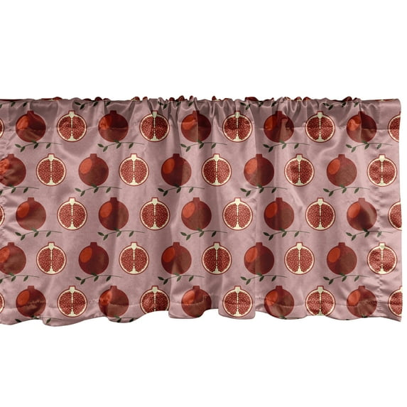 Ambesonne Pomegranate Valance Pack of 2, Juicy Healthy Fruits, 54"X18", Blush and Vermilion