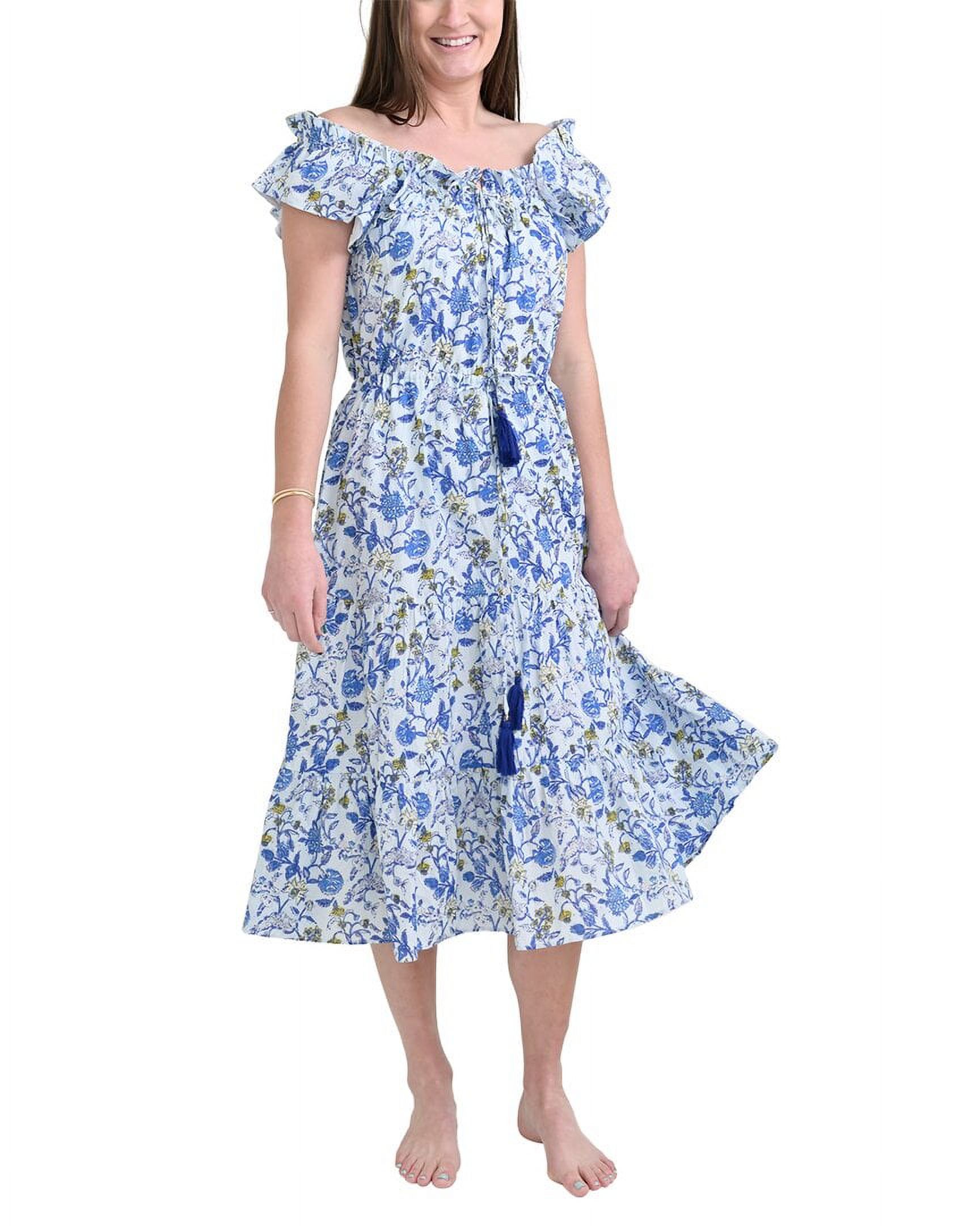 Cottage Core Cotton & Flutter Sleeve Dress XXL