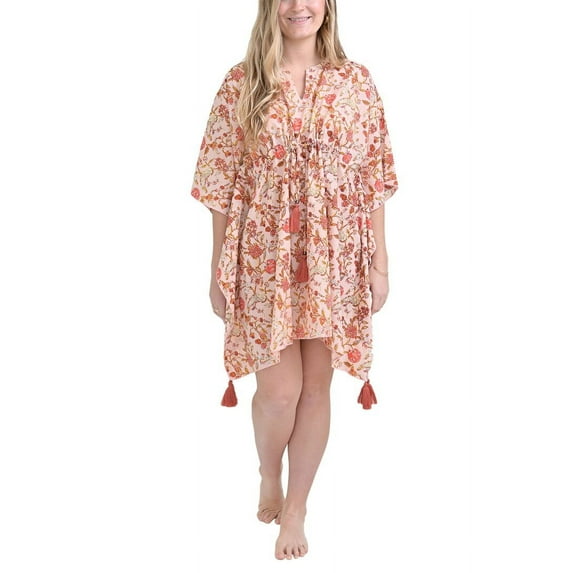 Pomegranate womens Short Caftan Cover-Up, s