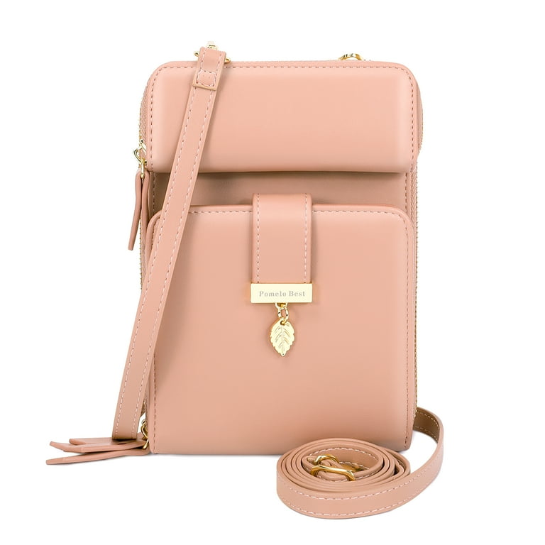 Pomelo Best Crossbody Cell Phone Bag for Women with RFID Blocking and Enough to Fit Most Phone Pink Color