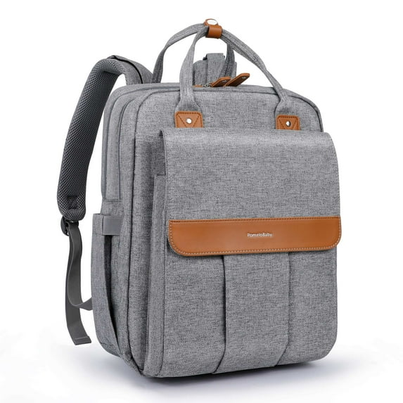 PomeloBaby Diaper Backpack with Multiple Pockets, Stroller Straps and Changing Pad