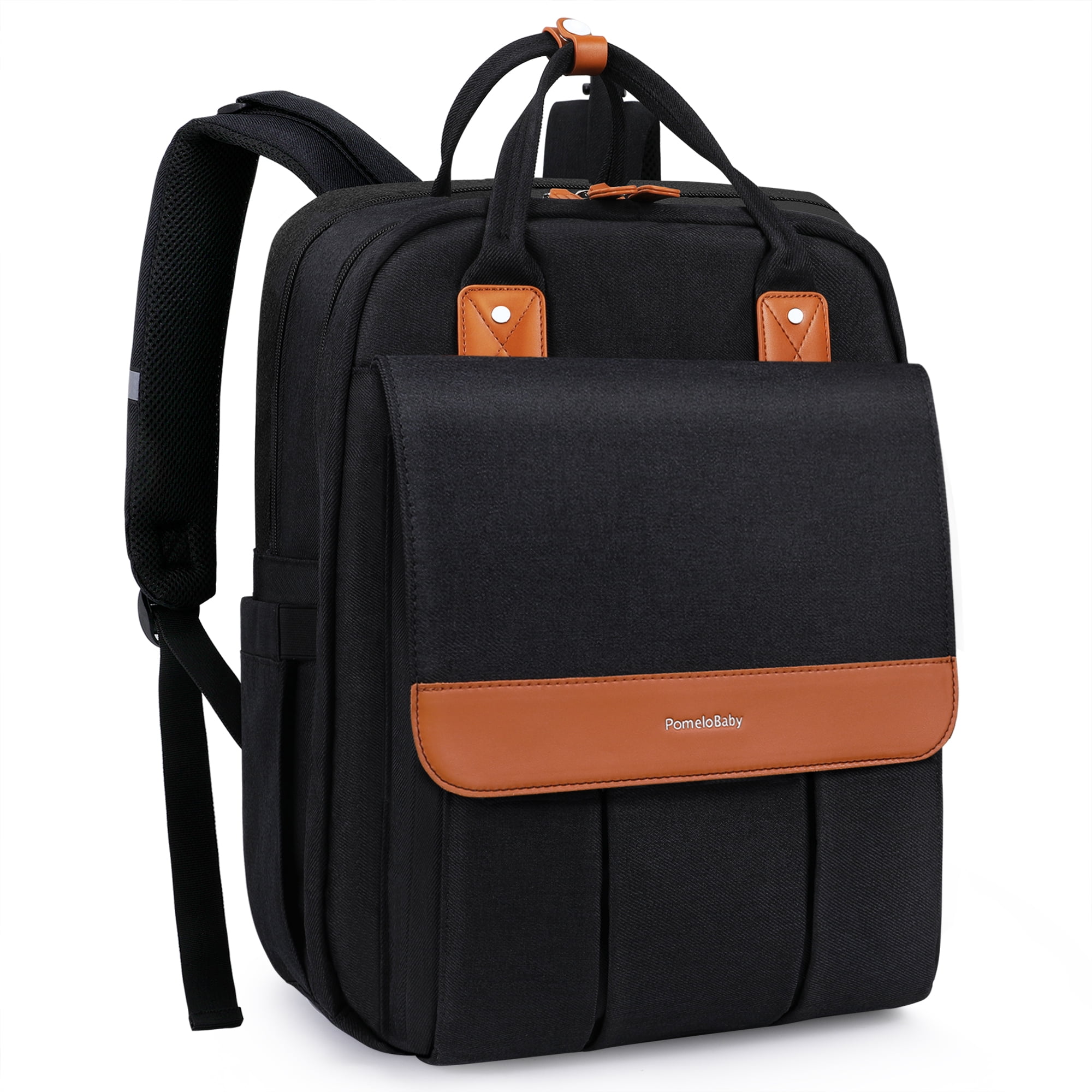 PomeloBaby Diaper Bag Backpack Large Unisex Baby Changing Bag with Multiple Pockets, Stroller Straps and Changing Pad