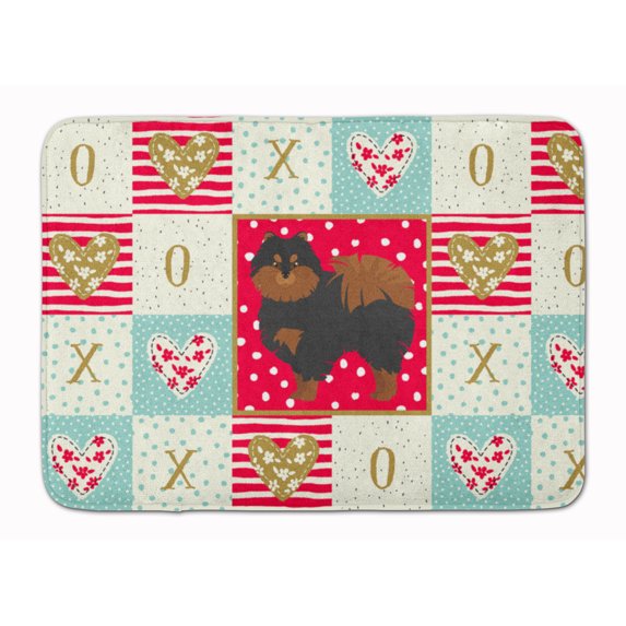 Pomeranian 2 Love Machine Washable Memory Foam Mat Red