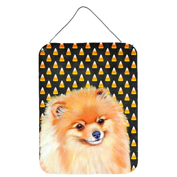 Pomeranian Candy Corn Halloween Portrait Wall or Door Hanging Prints