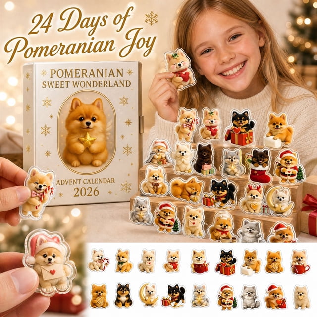 Sweet Pattern Days Pomeranian Christmas Advent Calendar, 24 Days Christmas Countdown ...