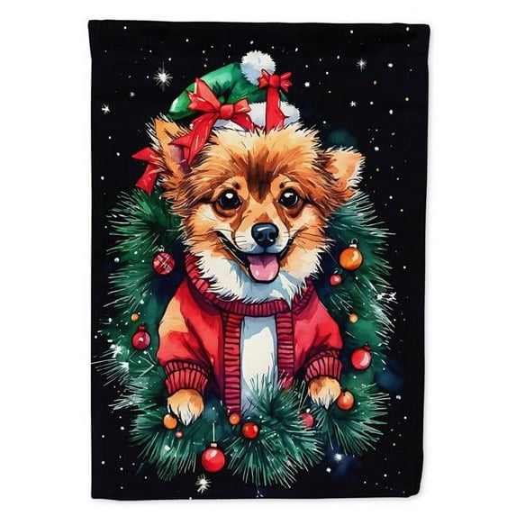 Pomeranian Christmas Garden Flag 11.25 in x 15.5 in