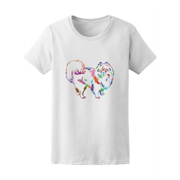 Pomeranian Cute Colorful Pop Art T-Shirt Women -Image by Shutterstock, Female Medium