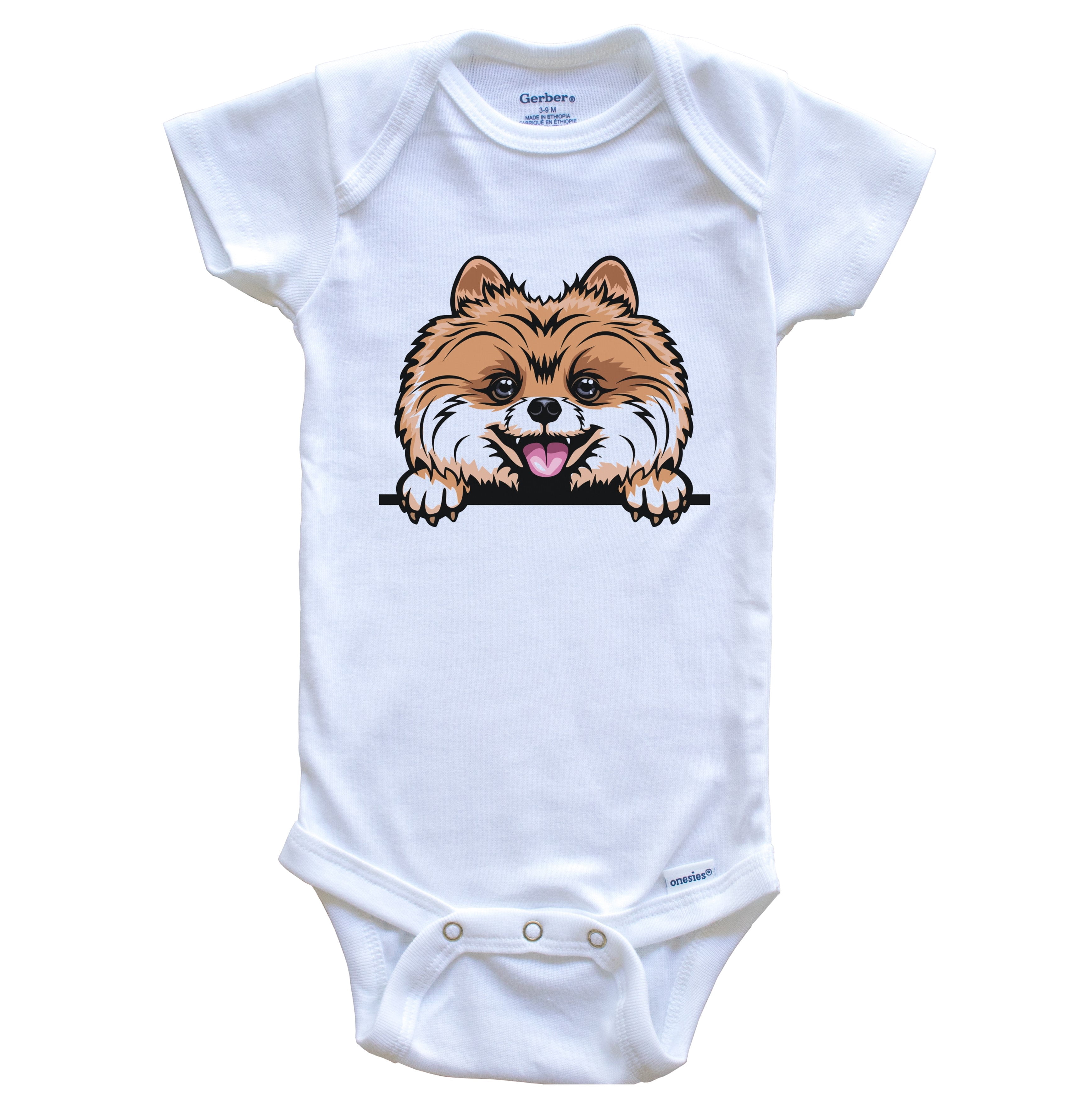 Pomeranian Dog Breed Cute One Piece Baby Bodysuit, 0-3 months white