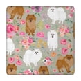 thumbnail image 1 of Pomeranian Dog and Flower Floral Square Fitted Tablecloth with Elastic Edge,Square Table Cover,Washable Elastic Table Cover for Home Kitchen Party Decor 34"x34", 1 of 6