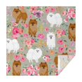 thumbnail image 1 of Pomeranian Dog and Flower Floral Square Tablecloth,Waterproof Square Table Cover,Wipeable Spillproof Washable Table Cover for Home Kitchen Party Decor 42"X42"(107x107cm), 1 of 6