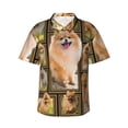 thumbnail image 1 of Pomeranian Dog Hawaiian Shirts For Men, Summer Short-Sleeve Relaxed-Fit Button-Down Shirts 3x-Large, 1 of 1