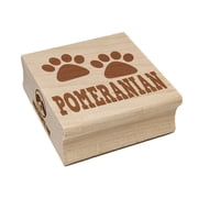 Pomeranian Dog Paw Prints Fun Text Square Rubber Stamp Stamping Scrapbooking Crafting - Medium 1.75in