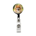 thumbnail image 1 of Pomeranian Dog Photo Retractable Reel ID Badge Key Card Name Tag Holder with Clip, 1 of 7