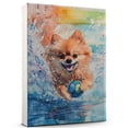 thumbnail image 1 of Pomeranian Dog Playing Swimming Stretched Canvas Size 8x12 – Sports Dog, Perfect for Animal Lovers, Pomeranian Dog Canvas, Swimming Canvas Size Wall Art, 1 of 5