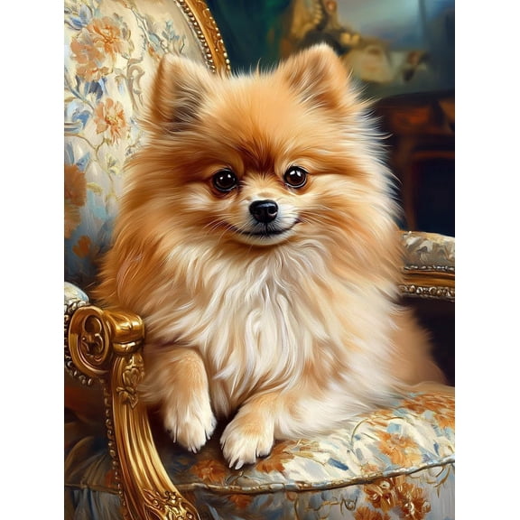 Pomeranian Dog Preprinted 11CT Cross Stitch Kits for Beginners & Adults - Easy Needlepoint Patterns for Home Decor & Craftings 399