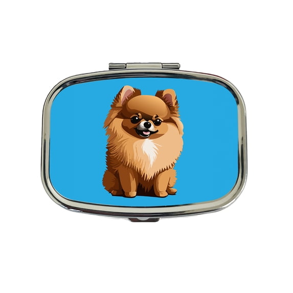 Pomeranian Dog Sitting Small Travel Handbag Pill Box Case