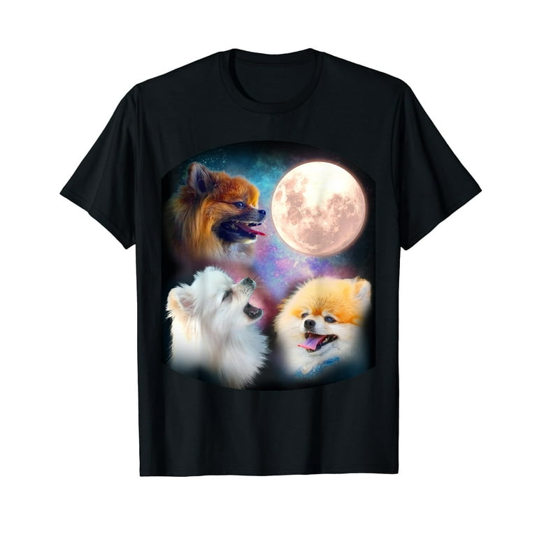 Pomeranian Dog T Shirt - Howling At Moon Pomeranian Dog T Shirt - Howling At Moon