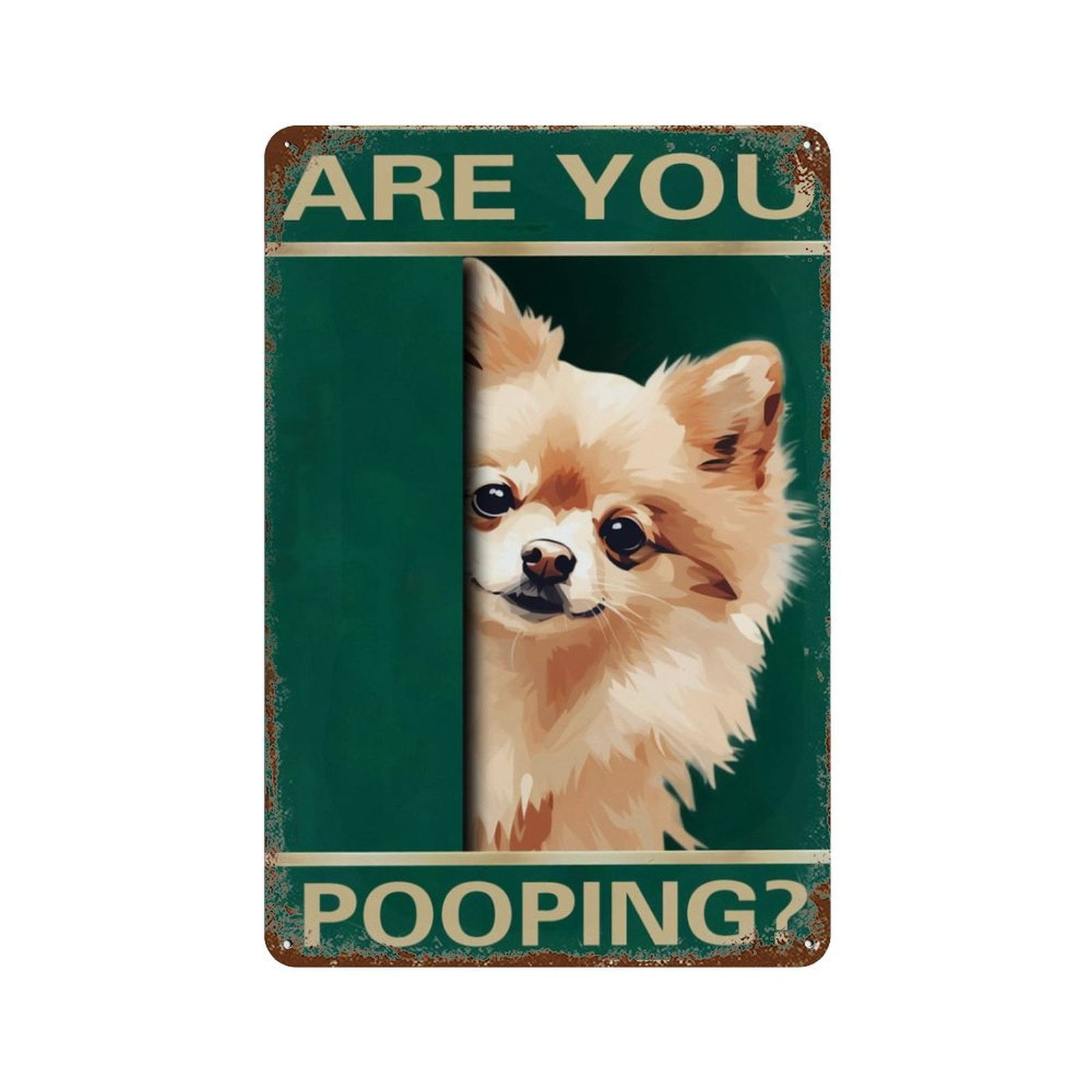 Dog Vintage Metal Tin Sign - 'Are You Pooping?' Funny Bathroom Toilet Sign, 8x12 Inch, Rustic Decor - View #7