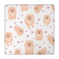 thumbnail image 1 of Pomeranian Dogs with Hearts Square Fitted Tablecloth with Elastic Edge,Square Table Cover,Washable Elastic Table Cover for Home Kitchen Party Decor 34"x34", 1 of 6