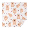 thumbnail image 1 of Pomeranian Dogs with Hearts Square Tablecloth,Waterproof Square Table Cover,Wipeable Spillproof Washable Table Cover for Home Kitchen Party Decor 52"x52"(132x132cm), 1 of 6