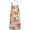 thumbnail image 1 of Pomeranian Dogs and Pioneer Flower Apron-Garden Aprons for Women with Pockets-Cotton Linen Waterproof Kitchen Cooking Gardening Aprons Adjustable for Kitchen,Cooking,BBQ and Salon 33x27 Inch, 1 of 7