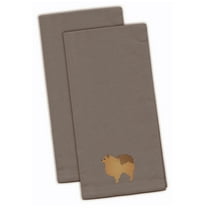 Pomeranian Gray Embroidered Towel Set of 2