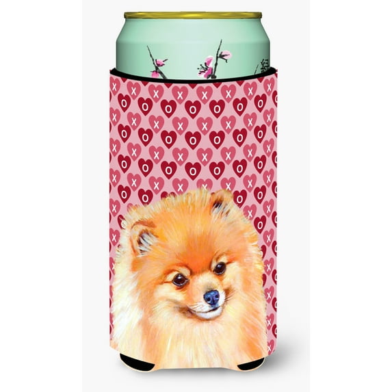 Pomeranian Hearts Love and Valentines Day Portrait Tall Boy Hugger