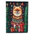thumbnail image 1 of Pomeranian Holiday Christmas Garden Flag 11.25 in x 15.5 in, 1 of 5