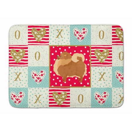 Pomeranian Love Machine Washable Memory Foam Mat