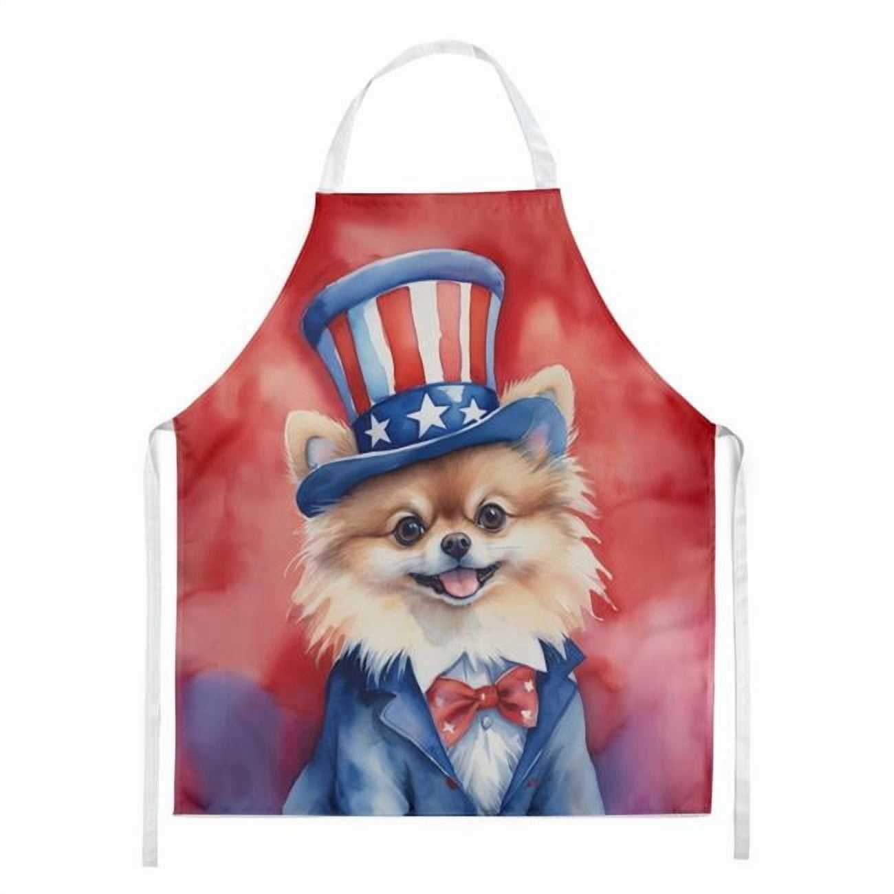 Pomeranian Patriotic American Apron 27 in x 30 in